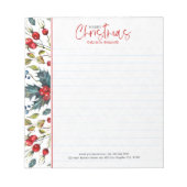 Weihnachtsbeeren und grünes Wintergrün Notizblock (Vorderseite)