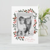 Weihnachtsbeeren - Urlaubskarte Feiertagskarte (Stehend Vorderseite)