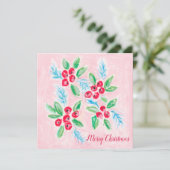Weihnachtsbeeren Weihnachtskarte Feiertagskarte (Stehend Vorderseite)