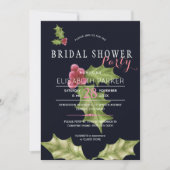 Weihnachtsbeeren Winter Brautparty Party Einladung (Vorderseite)