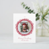 Weihnachtsbeerkranz-Foto Postkarte (Stehend Vorderseite)