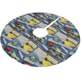 'Weihnachtsbegegnungen' Malerei auf einem Polyester Weihnachtsbaumdecke