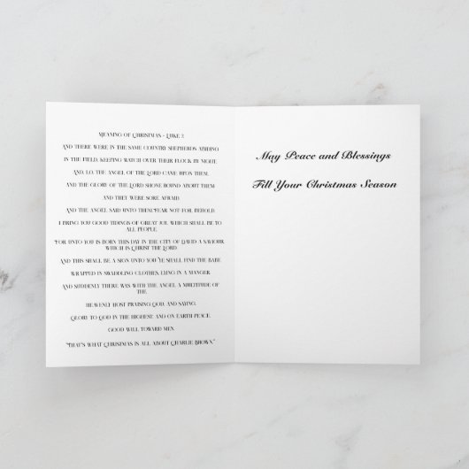 Weihnachtsbegriff Dankeskarte (Innenseite)