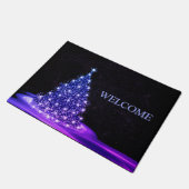 Weihnachtsbegrüßung Pink Blau Winter Schwarz Rusti Fußmatte (Schrägansicht)