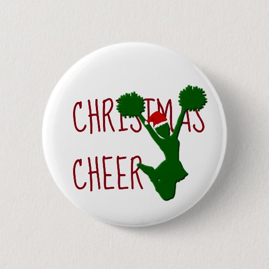 Weihnachtsbeifall-Cheerleader-Feiertags-Geist Button (Vorderseite)