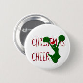 Weihnachtsbeifall-Cheerleader-Feiertags-Geist Button (Vorne & Hinten)