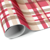 Weihnachtsbeige-Tätersäcke kariert Geschenkpapier (Rolleneckpunkt)
