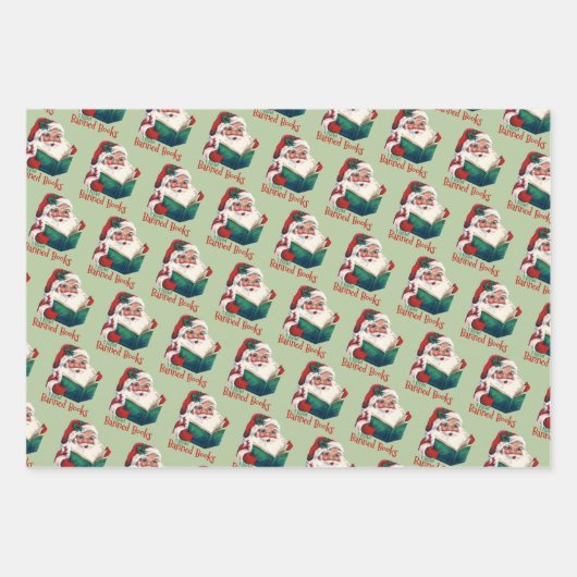 Weihnachtsbeläge verbotene Bücher Geschenkpapier Set (Vorderseite 3)