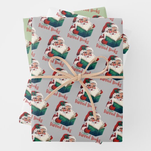 Weihnachtsbeläge verbotene Bücher Geschenkpapier Set (Beispiel)