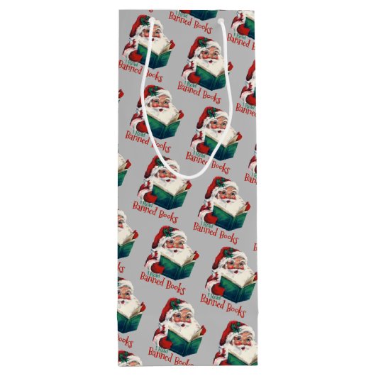 Weihnachtsbeläge verbotene Bücher Geschenktüte Für Weinflaschen (Rückseite)