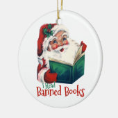 Weihnachtsbeläge verbotene Bücher Keramik Ornament (Links)