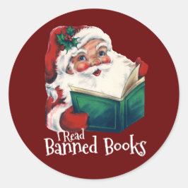 Weihnachtsbeläge verbotene Bücher Runder Aufkleber
