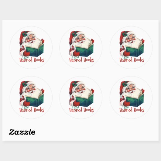 Weihnachtsbeläge verbotene Bücher Runder Aufkleber (Blatt)