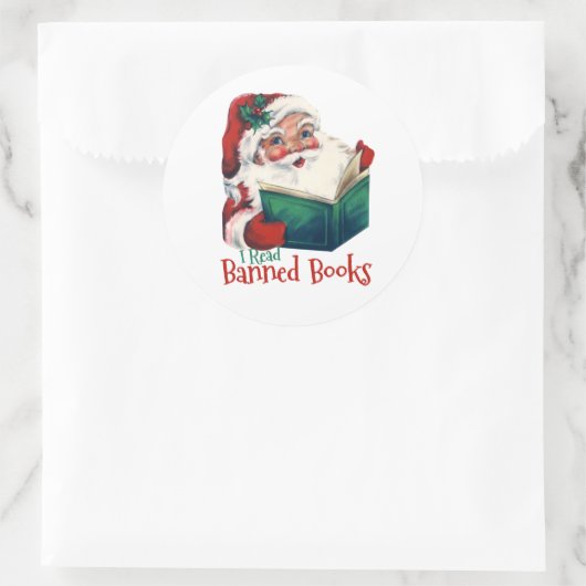 Weihnachtsbeläge verbotene Bücher Runder Aufkleber (Tasche)