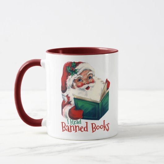Weihnachtsbeläge verbotene Bücher Tasse (Links)