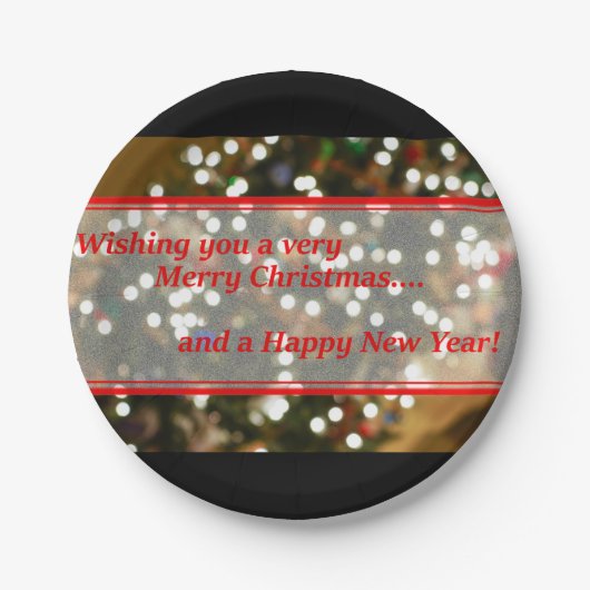 Weihnachtsbeleuchtung Abstrakt Pappteller (Vorderseite)