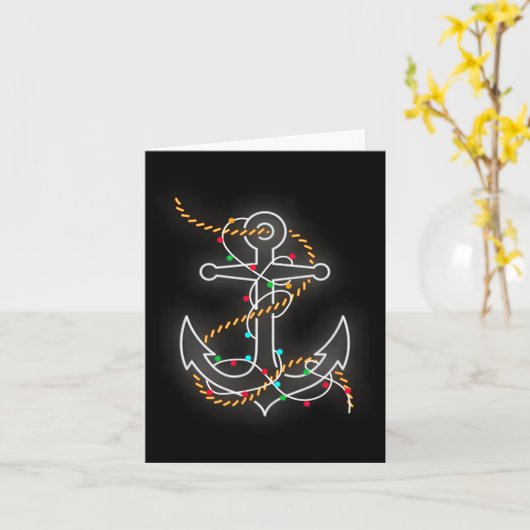 Weihnachtsbeleuchtung Ankerboot Santa Sailing Karte (Gelbe Blume)