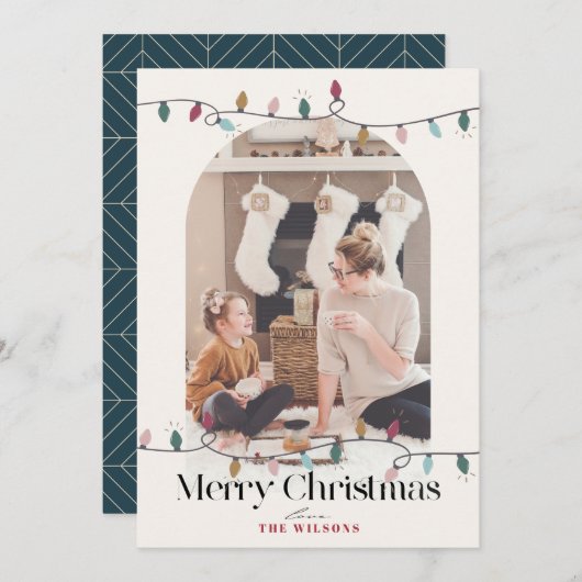 Weihnachtsbeleuchtung Artikel 4 Foto Weihnachtsnac Feiertagskarte (Vorne/Hinten)