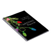 Weihnachtsbeleuchtung auf Black Wedding Planner Notizblock (Rechte Seite)