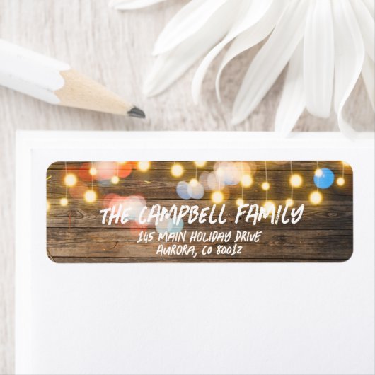 Weihnachtsbeleuchtung auf dem Rücksendesiegel (Insitu)