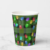 Weihnachtsbeleuchtung auf Kariert Pappbecher (Rückseite)