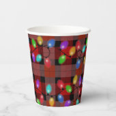 Weihnachtsbeleuchtung auf Kariert Pappbecher (Rückseite)