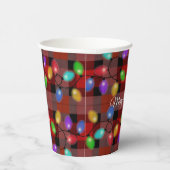 Weihnachtsbeleuchtung auf Kariert Pappbecher (Rechts)