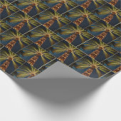 Weihnachtsbeleuchtung auf Palmen Geschenkpapier (Ecke)