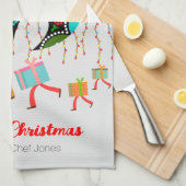 Weihnachtsbeleuchtung, Baubel, Geschenke und Raste Geschirrtuch (Viertel Falte)