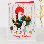 Weihnachtsbeleuchtung, Baubel, Geschenke und Raste Karte (Gelbe Blume)