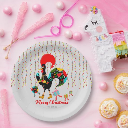 Weihnachtsbeleuchtung, Baubel, Geschenke und Raste Pappteller (Party)