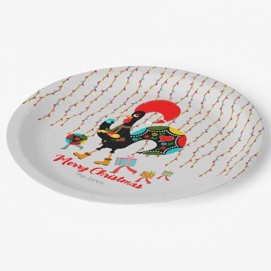 Weihnachtsbeleuchtung, Baubel, Geschenke und Raste Pappteller (Schrägansicht)