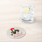 Weihnachtsbeleuchtung, Baubel, Geschenke und Raste Runder Pappuntersetzer (Vor Ort)