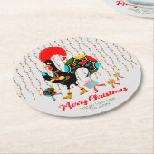 Weihnachtsbeleuchtung, Baubel, Geschenke und Raste Runder Pappuntersetzer (Angewinkelt)