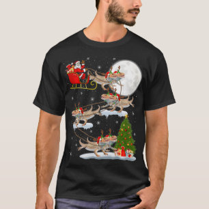 Weihnachtsbeleuchtung Baum Santa Reitet Bartagamen T-Shirt