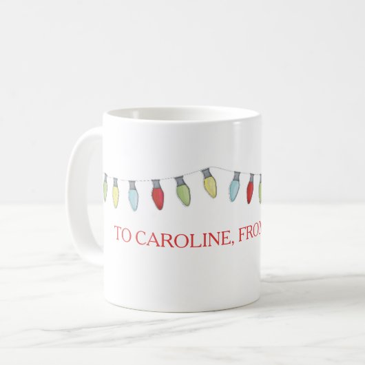 Weihnachtsbeleuchtung bearbeitbare Tasse (Vorderseite Links)