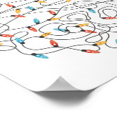 Weihnachtsbeleuchtung bei Katzen - Funny Christmas Poster (Ecke)