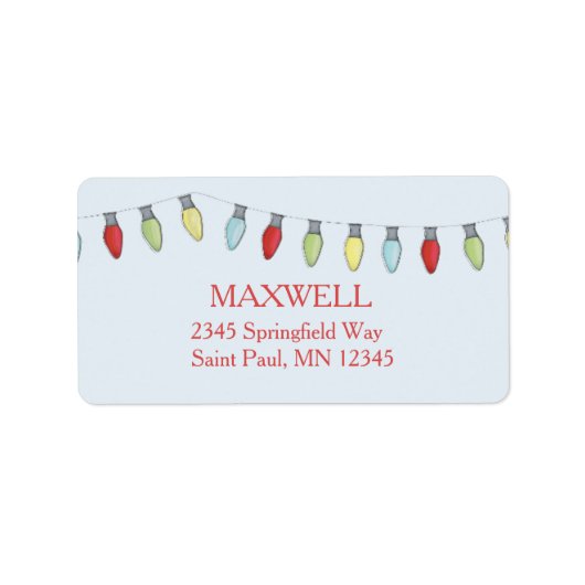 Weihnachtsbeleuchtung - bestellbare Bezeichnung Adressaufkleber (Vorne)