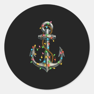 Weihnachtsbeleuchtung Bootfahren Segeln Kreuzfahrt Runder Aufkleber