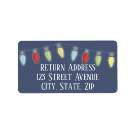 Weihnachtsbeleuchtung - Briefmarke Adressaufkleber