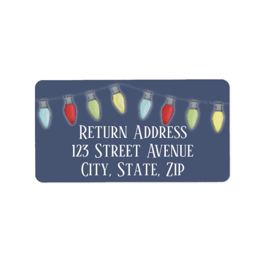 Weihnachtsbeleuchtung - Briefmarke Adressaufkleber (Vorne)