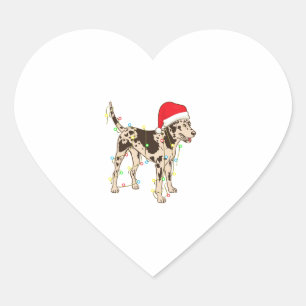 Weihnachtsbeleuchtung Catahoula Leopard Dog Lover Herz-Aufkleber