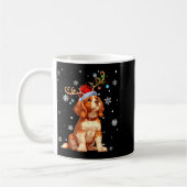Weihnachtsbeleuchtung Cavalier King Charles Spanie Kaffeetasse (Links)