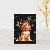Weihnachtsbeleuchtung Cavalier King Charles Spanie Karte (Gelbe Blume)