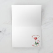 Weihnachtsbeleuchtung Chefin Martini Glas Red Bow Karte (Innenseite)