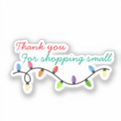 Weihnachtsbeleuchtung Danke für den Einkauf in kle Aufkleber (Vorderseite)