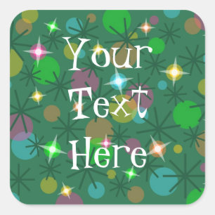 Weihnachtsbeleuchtung 'Dein Text' Aufkleber aquare