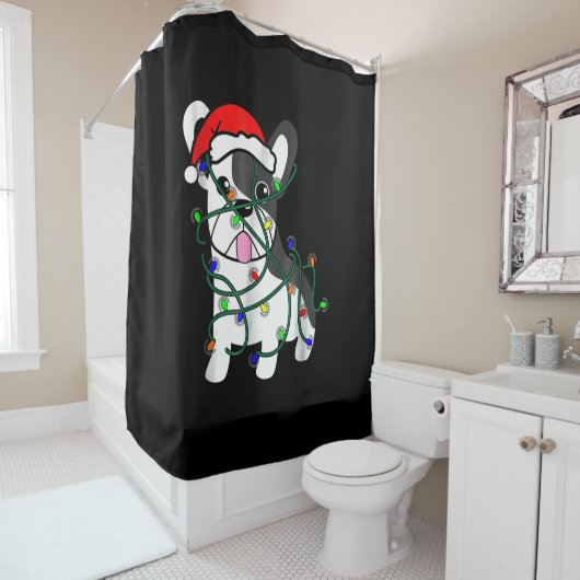 Weihnachtsbeleuchtung Dekoration lustigen französi Duschvorhang (Beispiel)