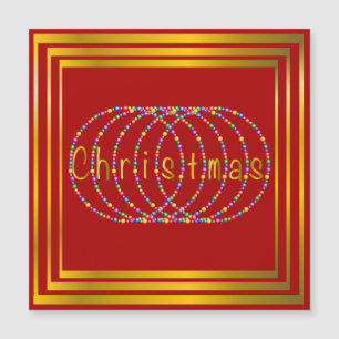 Weihnachtsbeleuchtung Design in Rot mit Gold Magnetkarte