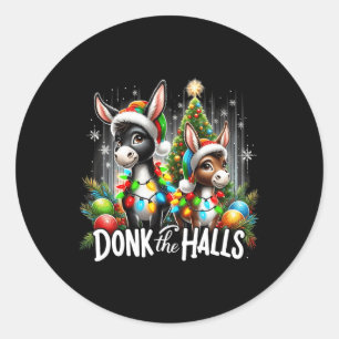 Weihnachtsbeleuchtung Donk The Halls WeihnachtsDon Runder Aufkleber